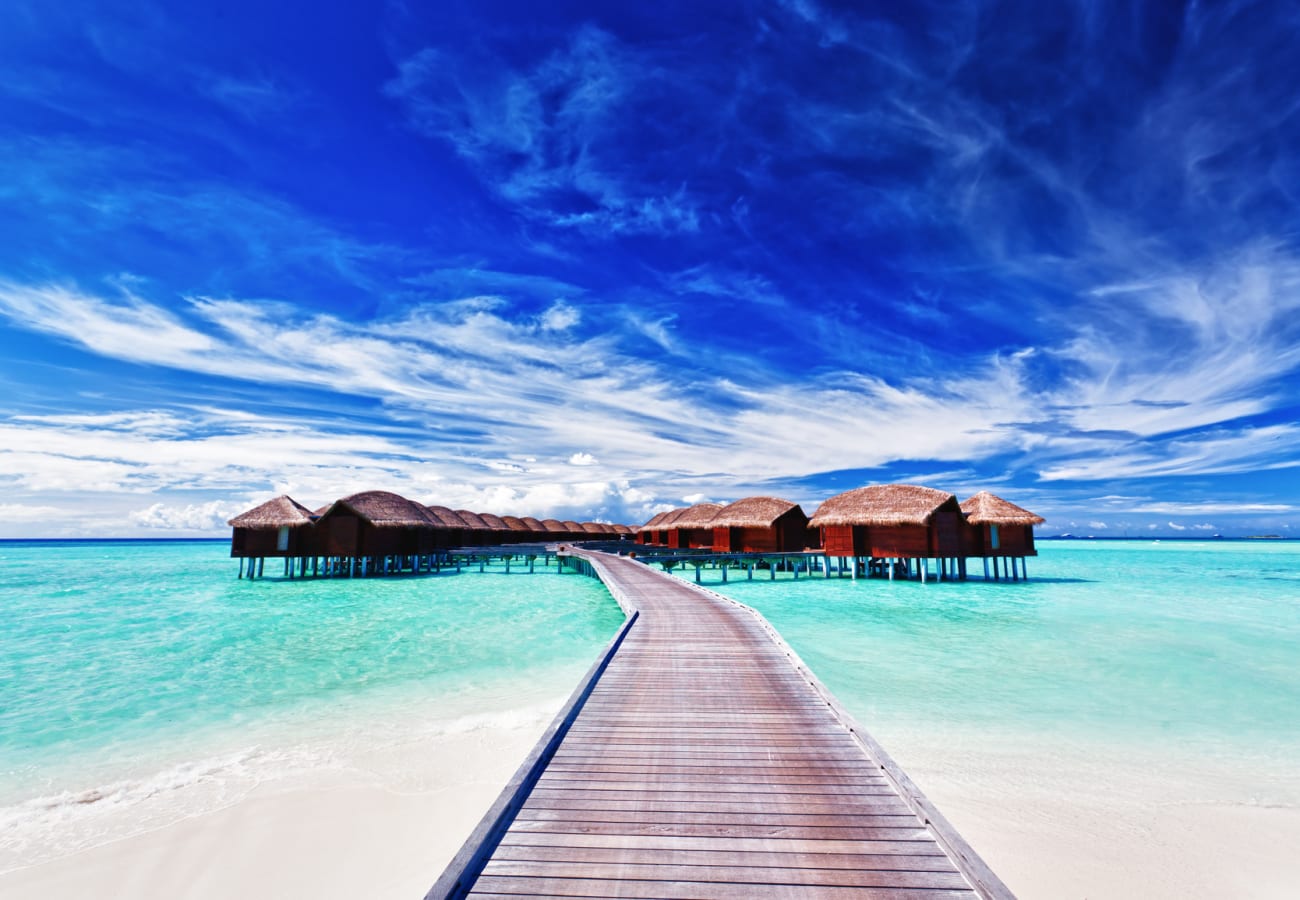 Overwater villas on the lagoon make for a very relaxing vacation.