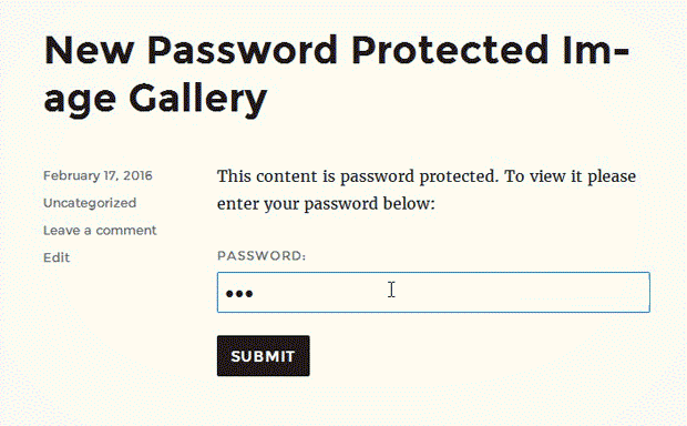Password Protected Image Galleries