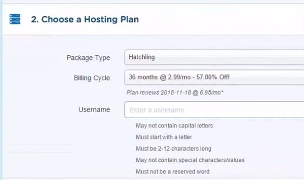 Choose Your Hosting Plan