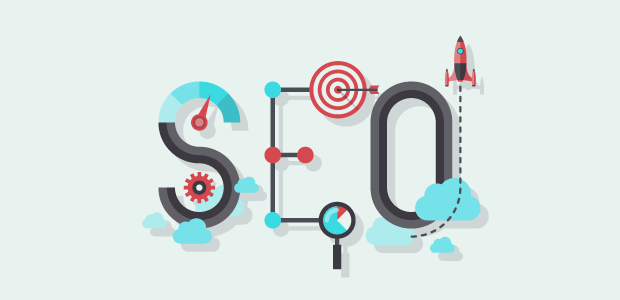 SEO for Photographers Header: The letters "SEO" decorated with props