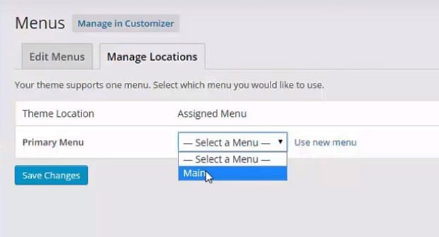 Select a Menu