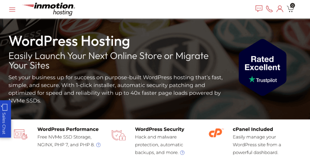 InMotion Hosting - best web hosting for photographers who need high storage