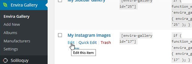 Edit Instagram Gallery