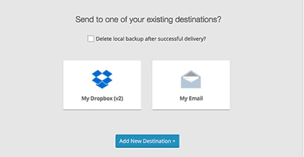 Select Backup Destination