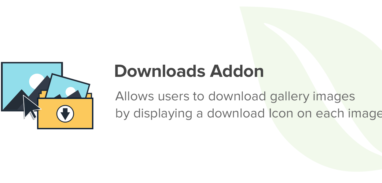 Allows users to download gallery images by displaying a download icon on each image.