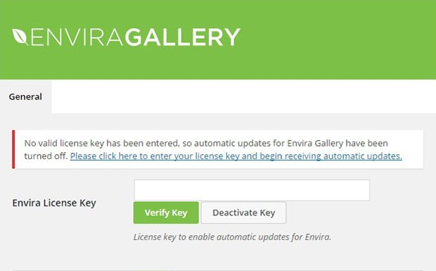 License Verification - Envira Gallery