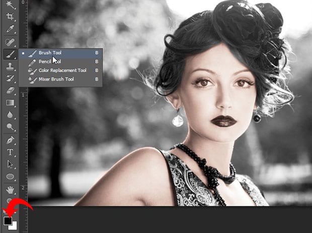 photoshop make black and white photo color