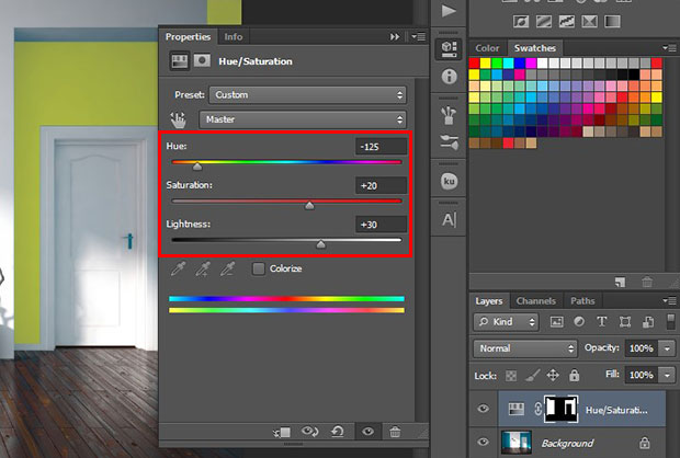 Hue Saturation Settings