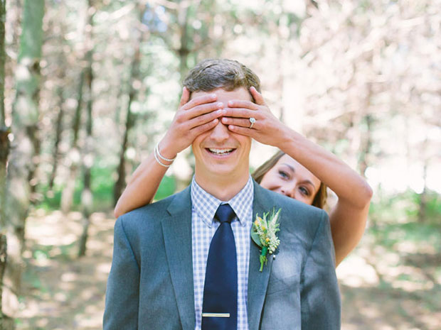 blind fold weddingpose