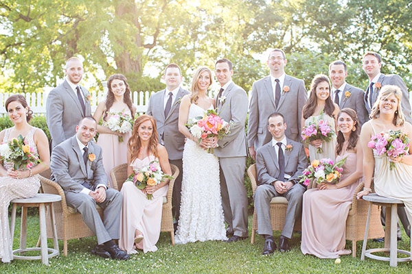 JJS Photography - One of my favorite bridesmaid poses is with flowers at  alternating heights. I just love the dimension it gives the image. It also  doesn't hurt when the bridal party