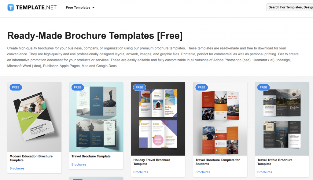 free brochure templates