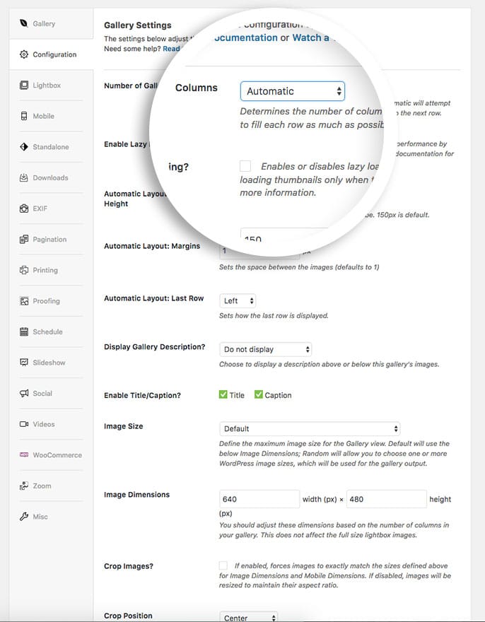 Configure the Envira Default Settings