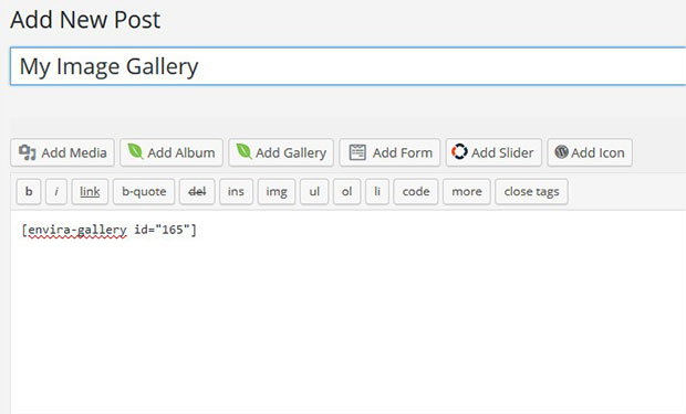 Add Gallery Shortcode to WordPress editor