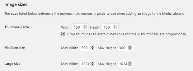 Default Image Sizes