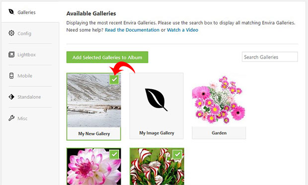 Add Galleries in Photo Album