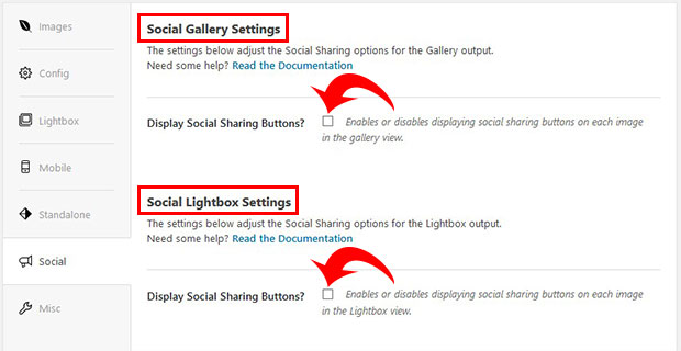 Enable Social Share Button