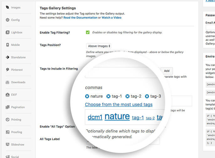 sort order for tags addon