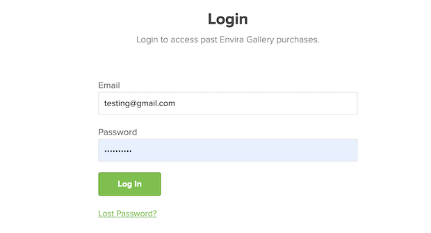 envira gallery account login