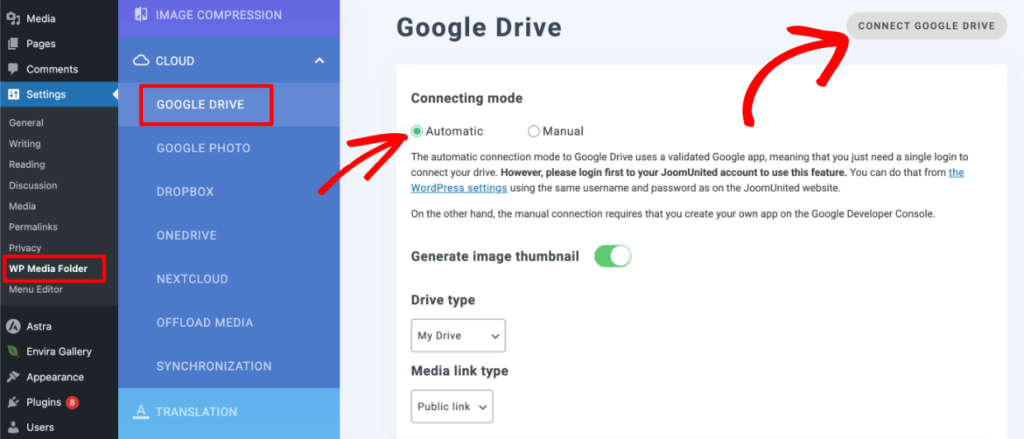 Connect Google Drive with your WordPress Media Library