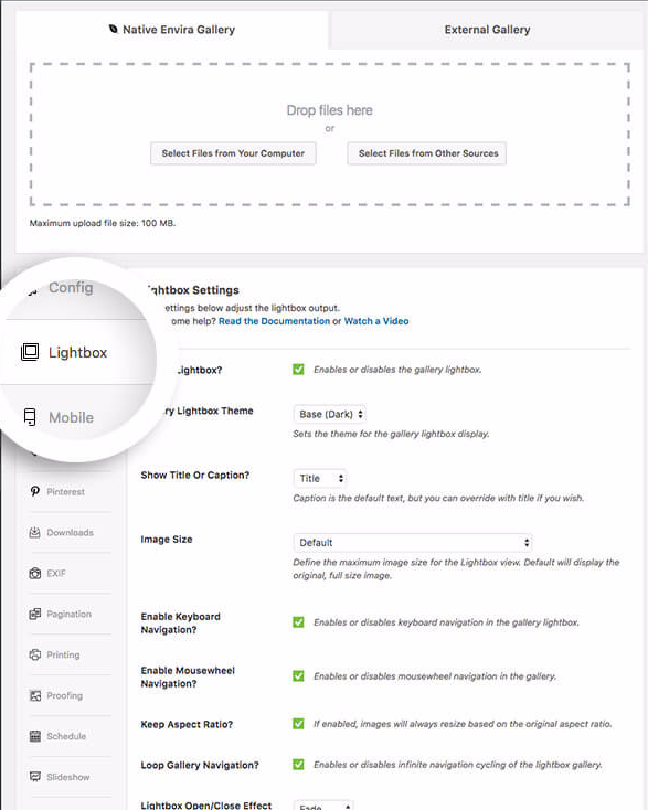 Create a Lightbox Gallery with Envira and understand the lightbox options