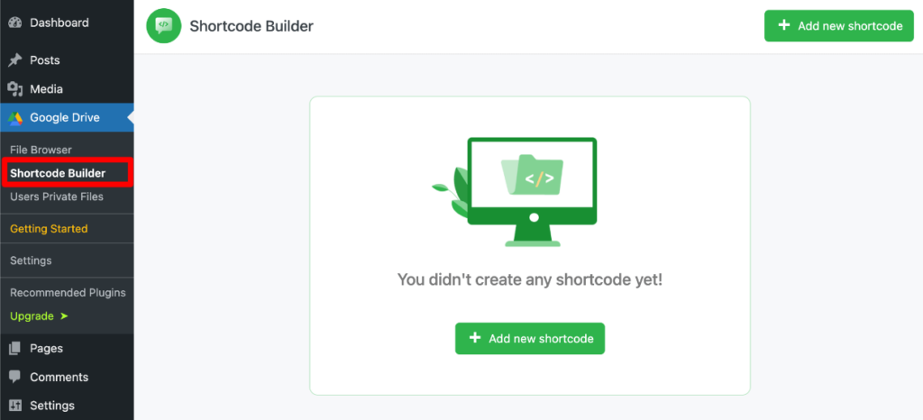 Google Drive shortcut builder for WordPress