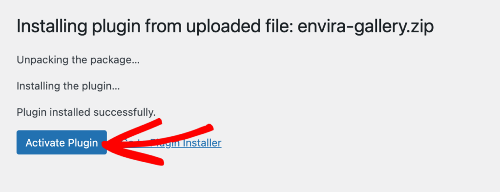 Activate Envira Gallery Plugin