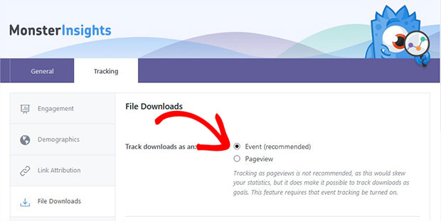 analytics track file downloads