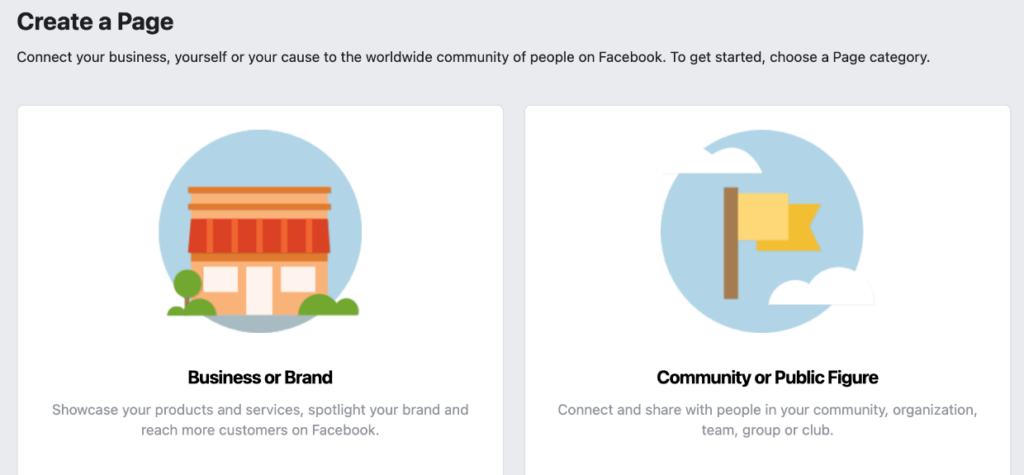 facebook create a page 