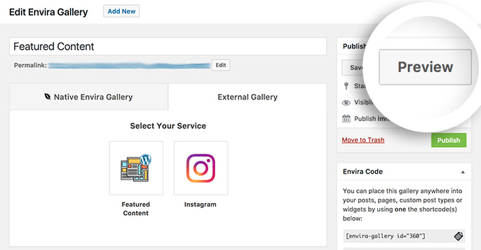 How to Preview External Galleries - Envira Gallery