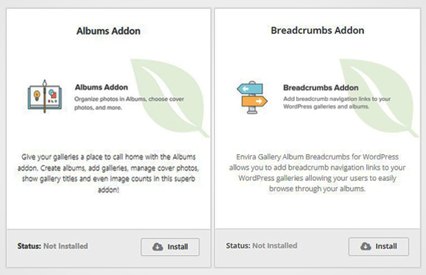 Breadcrumbs and Albums Addon