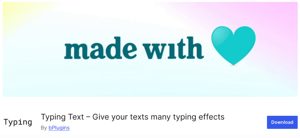 Typing Text - WordPress animations