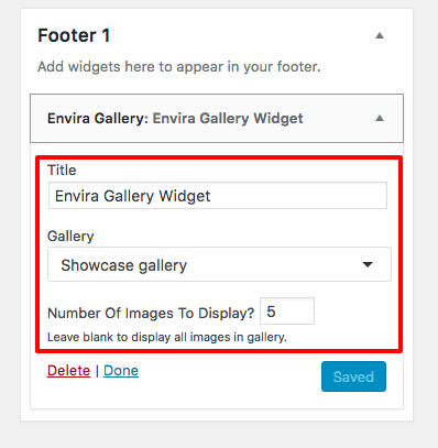 Configure your Envira Gallery Widget