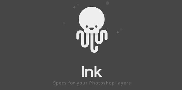 The Ink Photoshop plugin logo, with a white octopus on a dark grey background