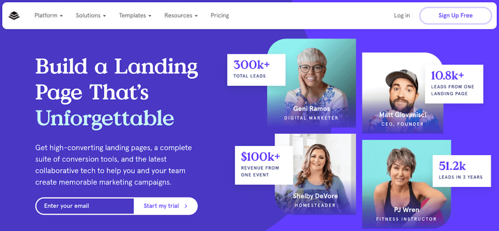 Leadpages landing page creator for WordPress