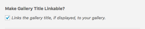 Check the box to make the gallery title linkable in the album