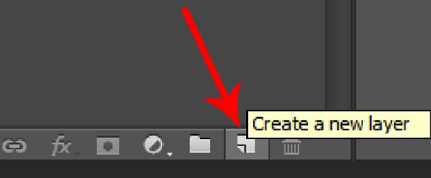 O Photoshop INTERFACE do usuário, com o Criar uma nova camada botão destaque