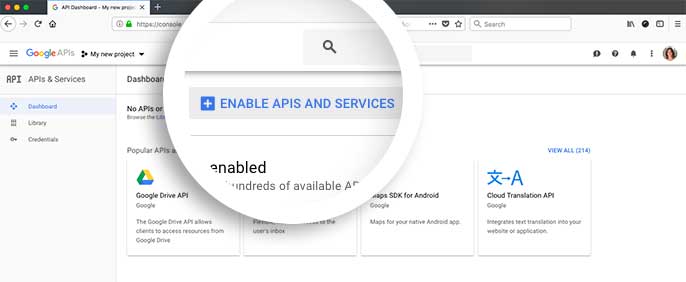 Enable APIs for new project