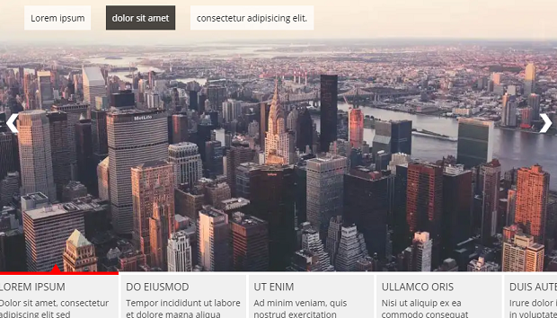 A carousel created with Slider Pro Lite, displaying an image of a large city-scape