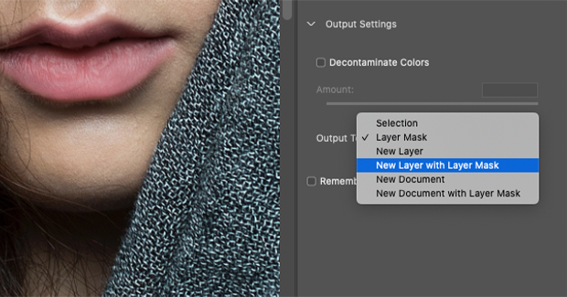 Output To: New Layer with Layer Mask