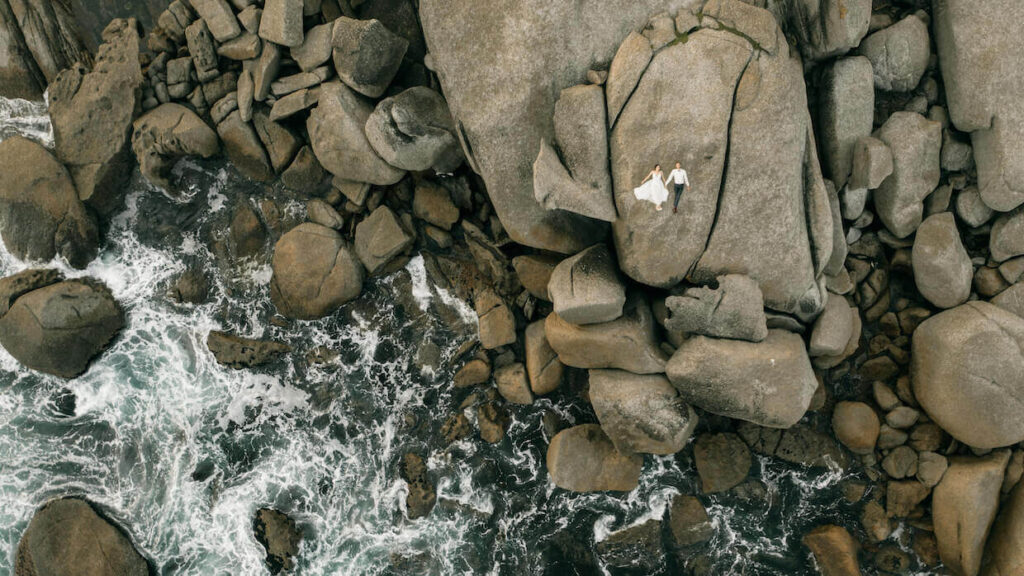 Drone wedding photo