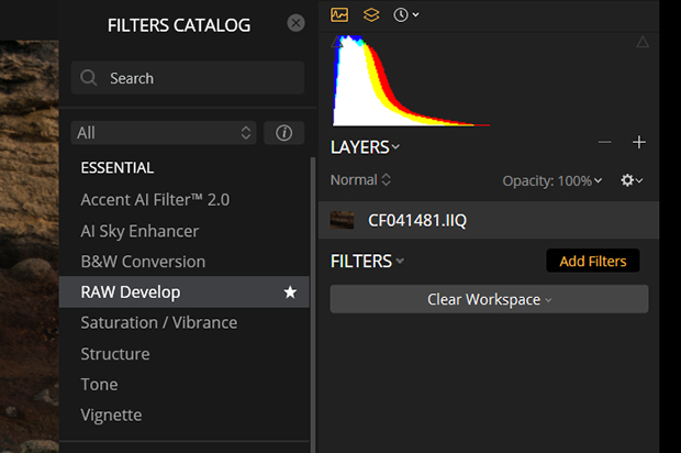 Sliders in Skylum Luminar for fixing exposure problems