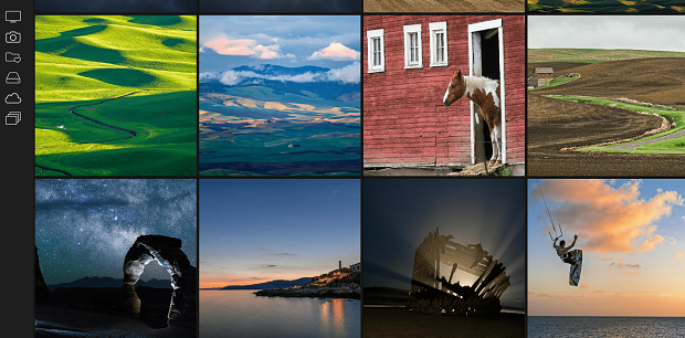 A set of landscape shots with different lighting effects and filters