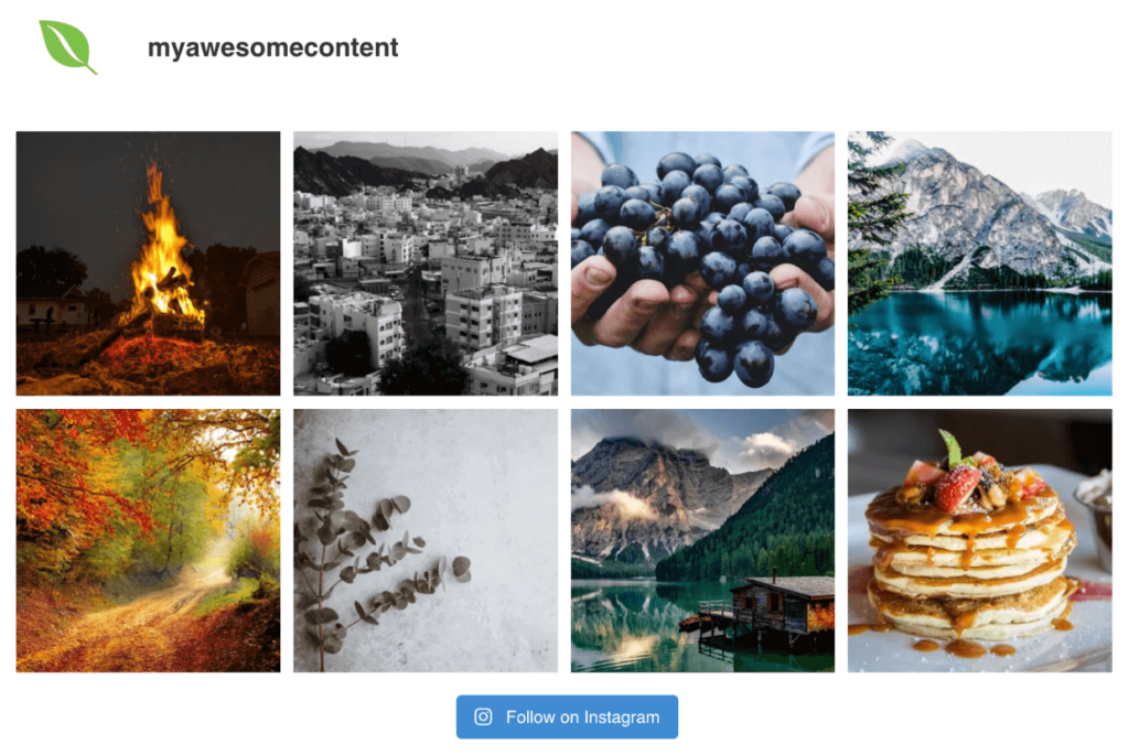Smash Balloon example of an Instagram feed on WordPress site