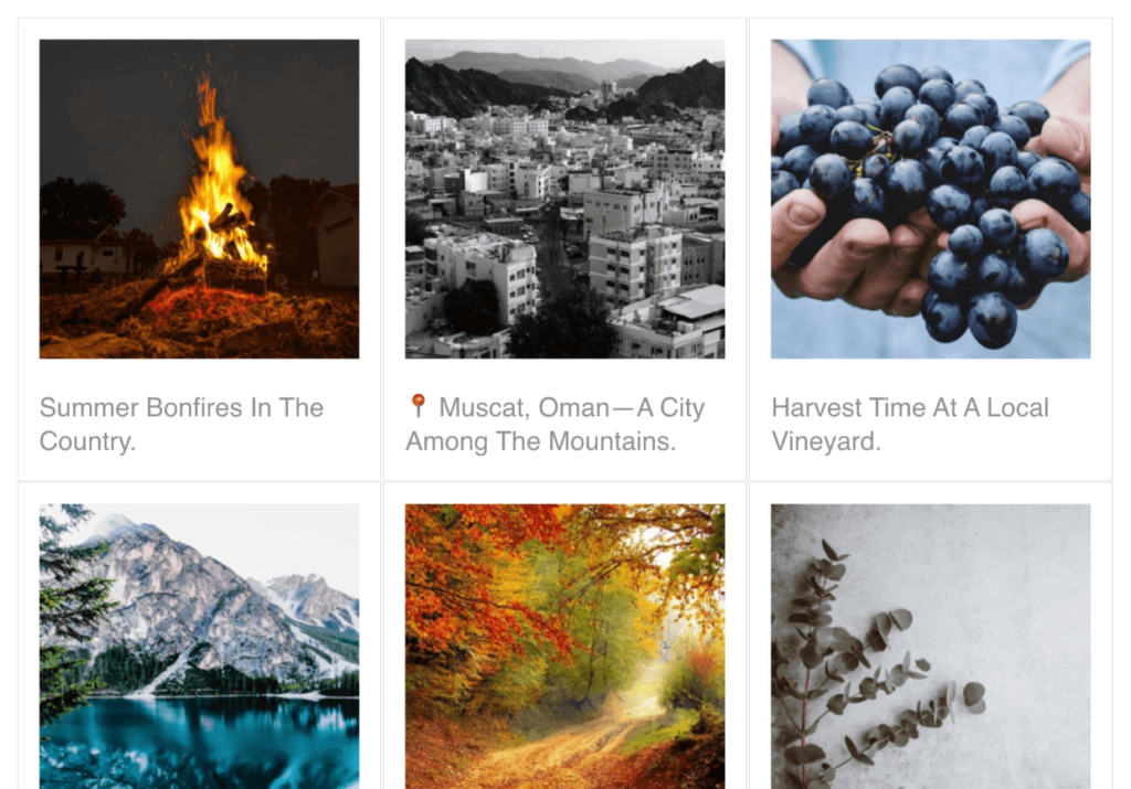 Example of an Instagram gallery for WordPress using Envira