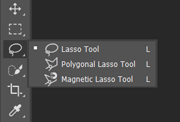 Photoshop's regular Lasso, Polygonal Lasso, and Magnetic Lasso Tools