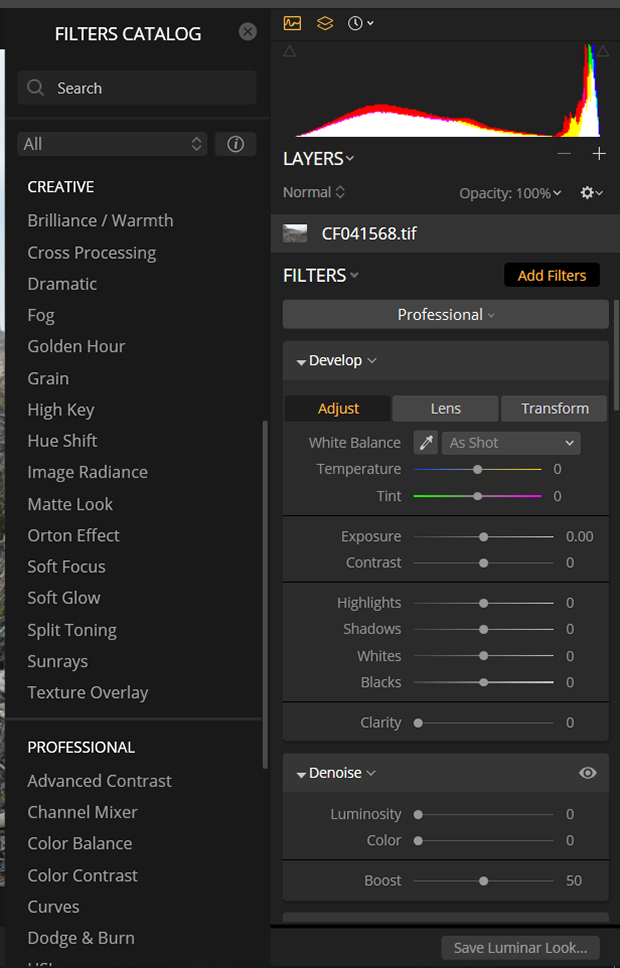 Luminar filters catalogue