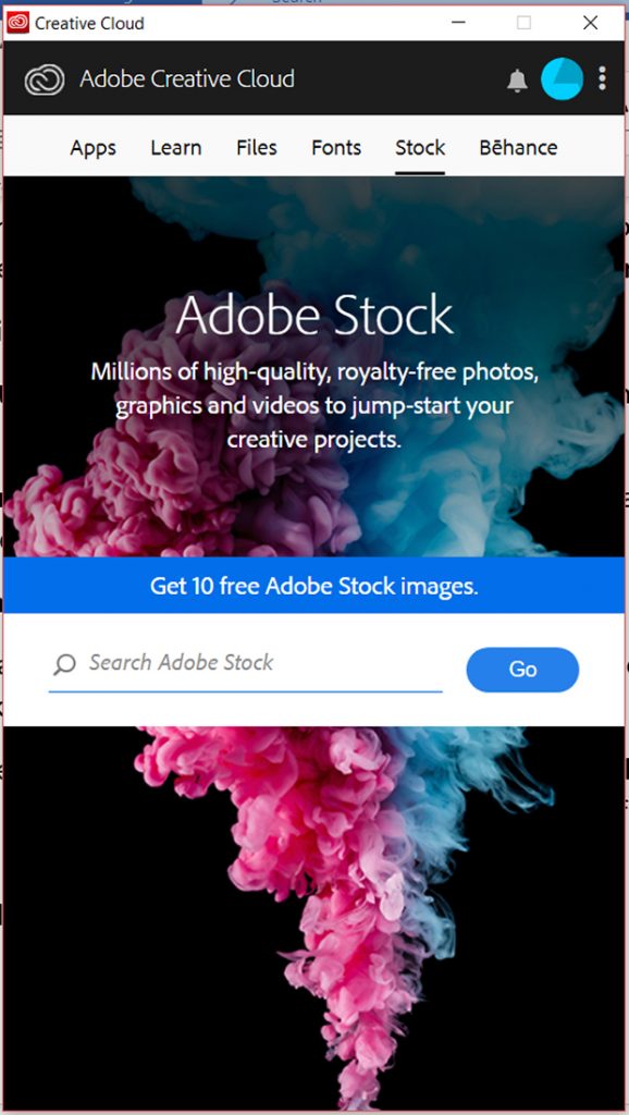 Adobe Creative Cloud download screen