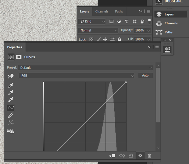 Curves adjustment layer menu in Photoshop