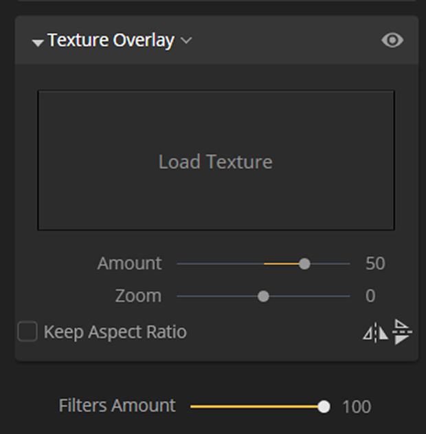 Texture Overlay menu in Luminar