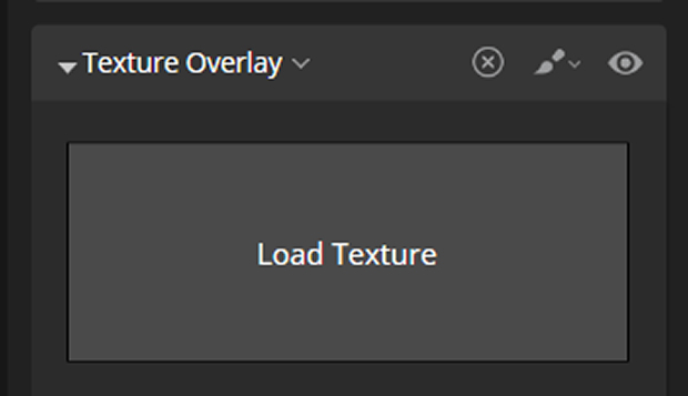 Texture Overlay option with "Load Texture" displayed in Luminar